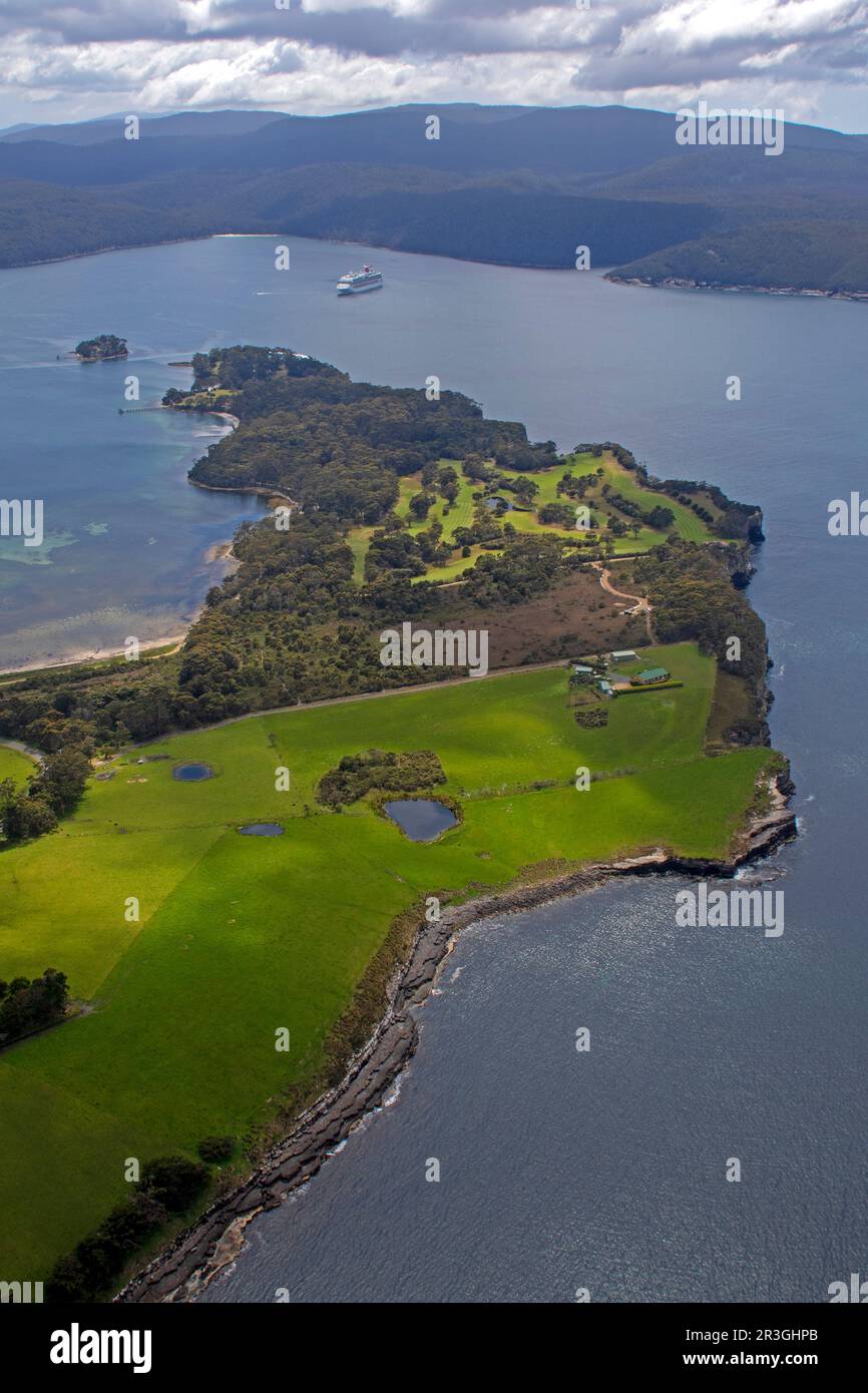 Luftaufnahme von Point Puer in Port Arthur Stockfoto