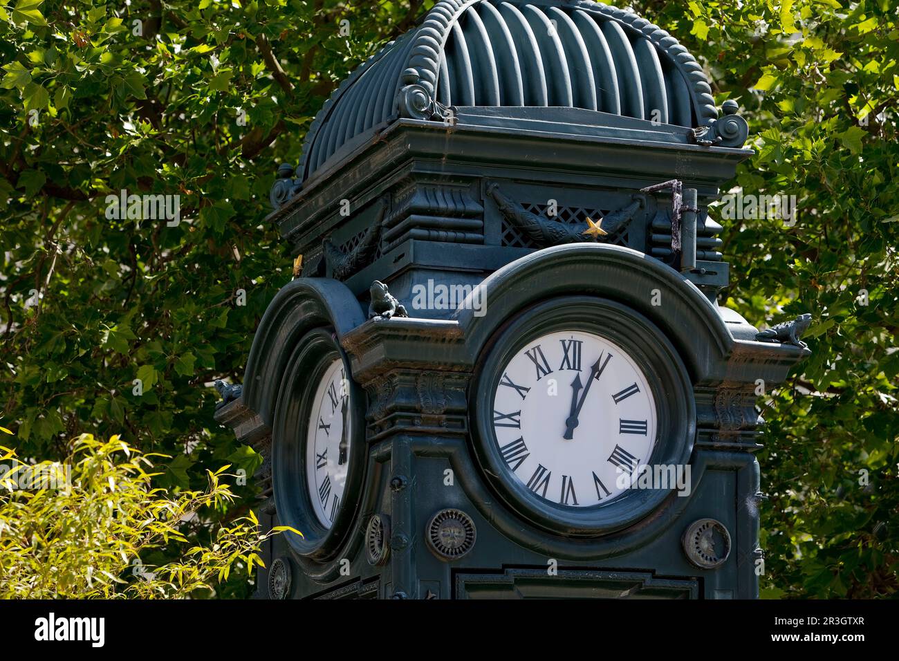 Kroecpke Uhr, Detail, Wahrzeichen, traditioneller Treffpunkt, Hauptstadt Hannover, Deutschland, Europa Stockfoto