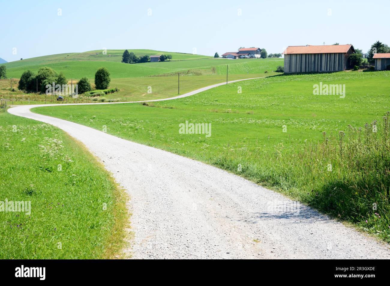 Idyllische Landschaft im Allgaeu (Bayern) (Deutschland) Stockfoto