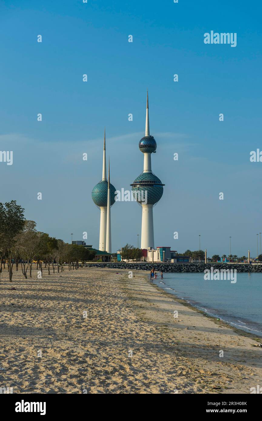 Wahrzeichen der Kuwait-Türme in Kuwait-Stadt, Kuwait Stockfoto