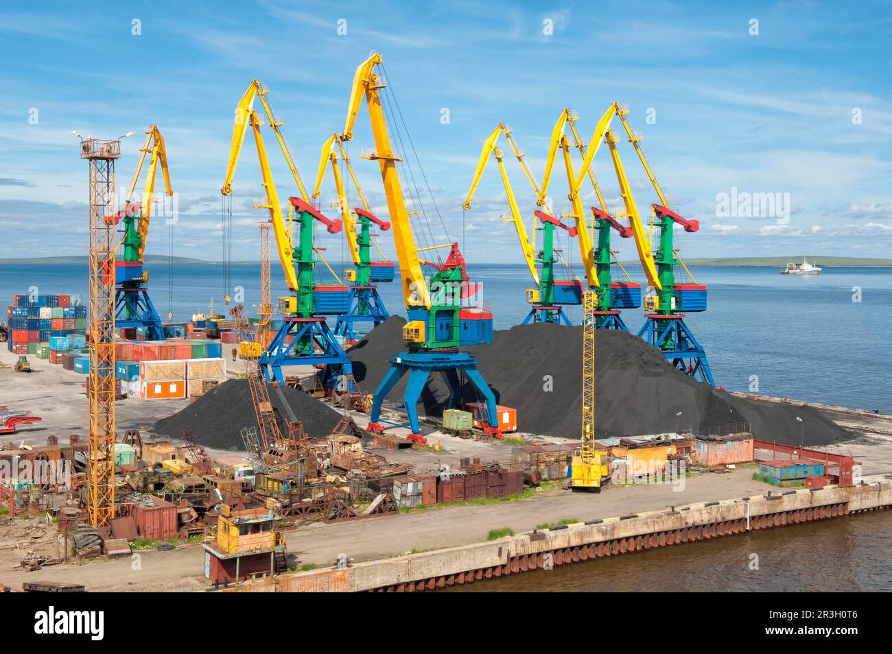 Sibirische Stadt Anadyr Hafen, Provinz Chukotka, Russisch Fernost Stockfoto