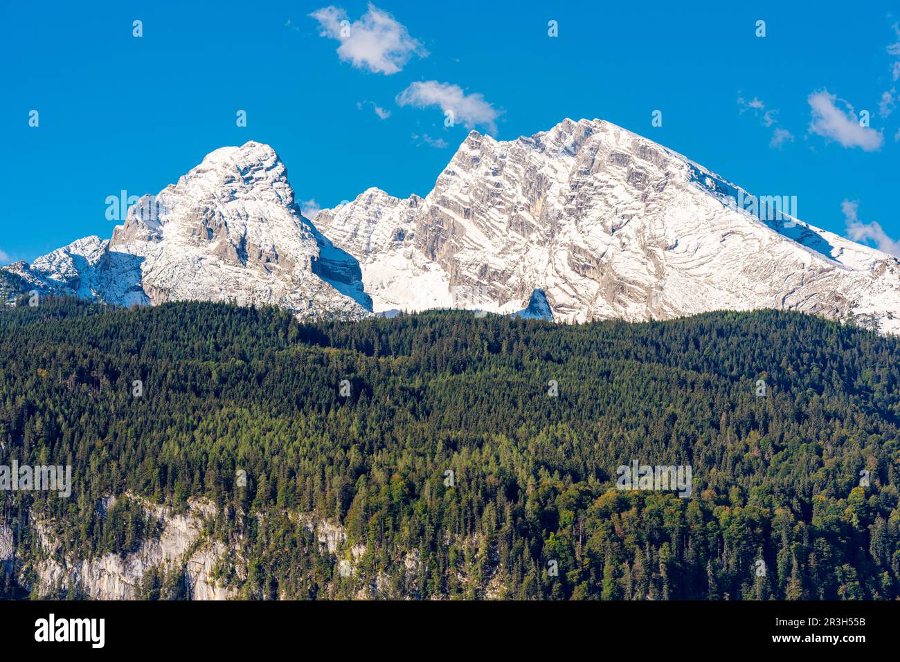 Das Watzmann-Massiv in den Berchtesgaden-Alpen Stockfoto