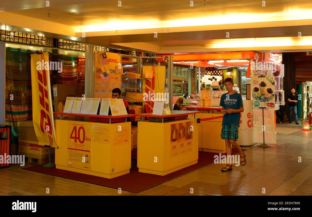 DHL Express Theke, Kuala Lumpur, Malaysia Stockfoto