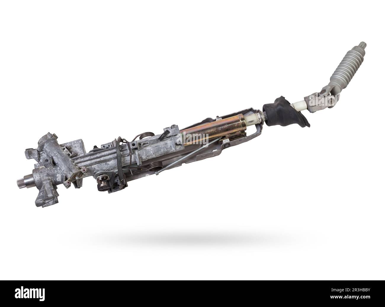 Lenksäule - ein Auto-Steuerungssystem mit der Funktion der Übertragung von Drehmoment vom Rad an den Gang. Inklusive Zündschalter, Richtung indic Stockfoto