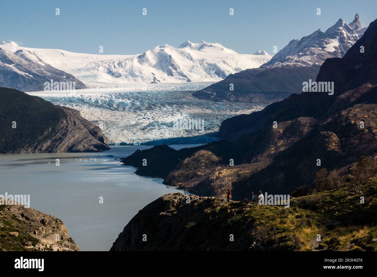 glaciar Grey, valle del lago Grey, Trekking W, Parque nacional Torres del Paine, Sistema Nacional de Áreas Silvestres Protegidas del Estado de Chile. Patagonia, República de Chile, América del Sur. Stockfoto