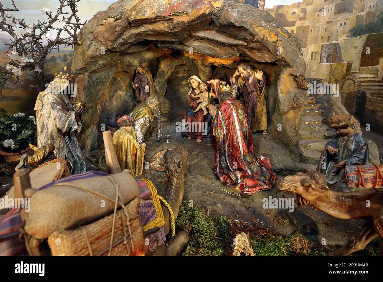 Weihnachtsbett Stockfoto