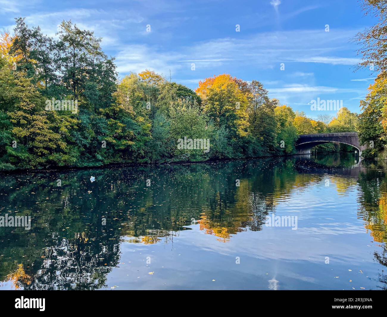 Der Eilbek-Kanal in Hamburg Stockfoto