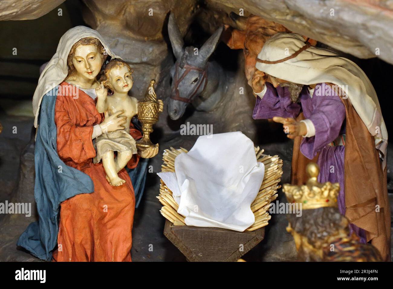 Weihnachtsbett Stockfoto