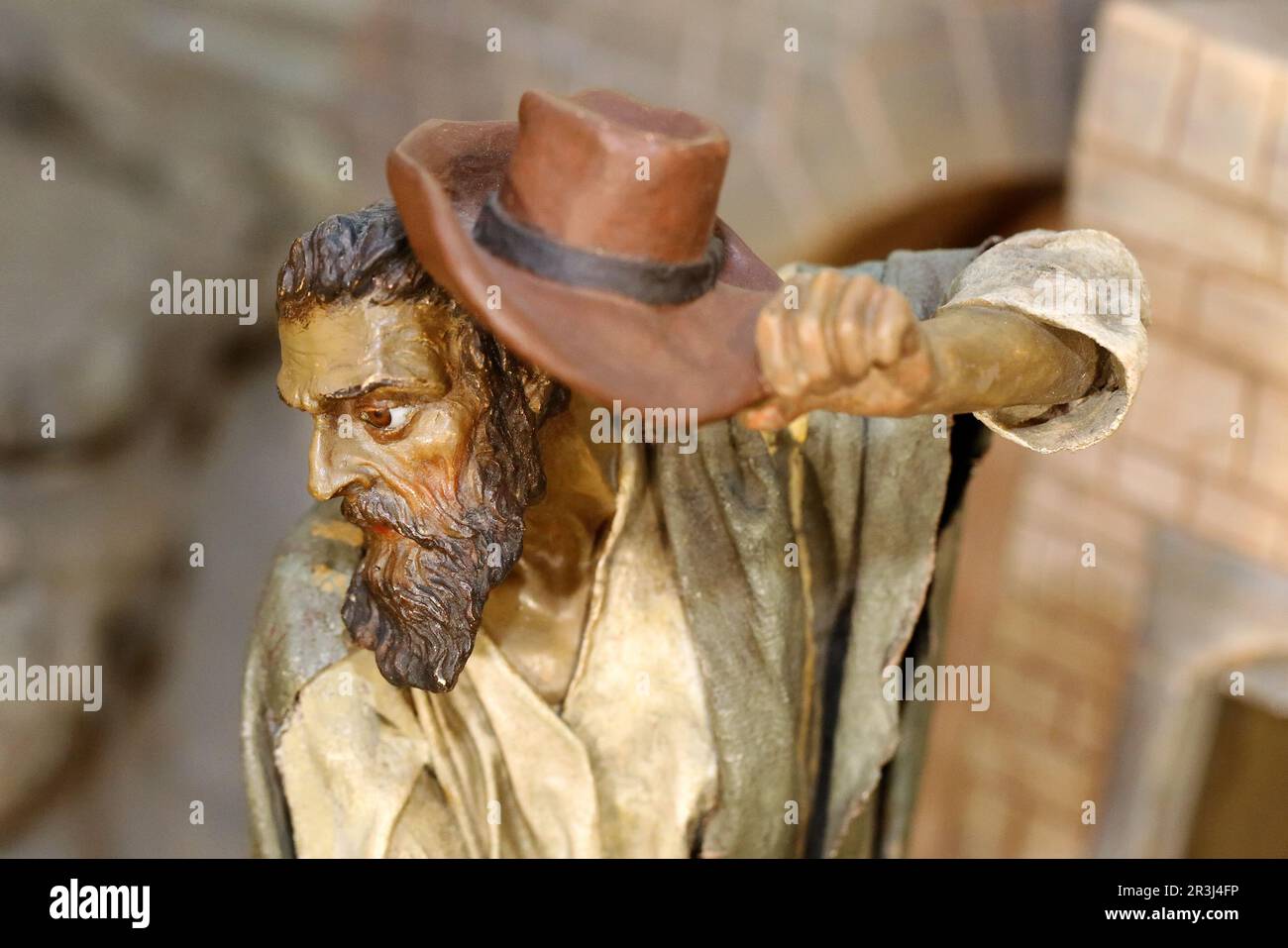 Krippenfigur, Hirte Stockfoto