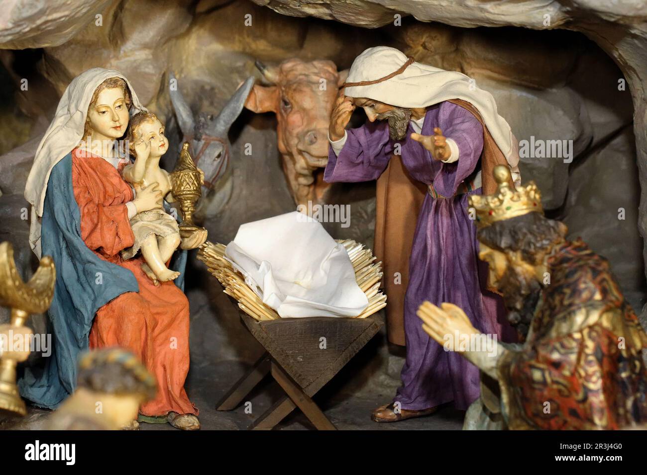 Weihnachtsbett Stockfoto