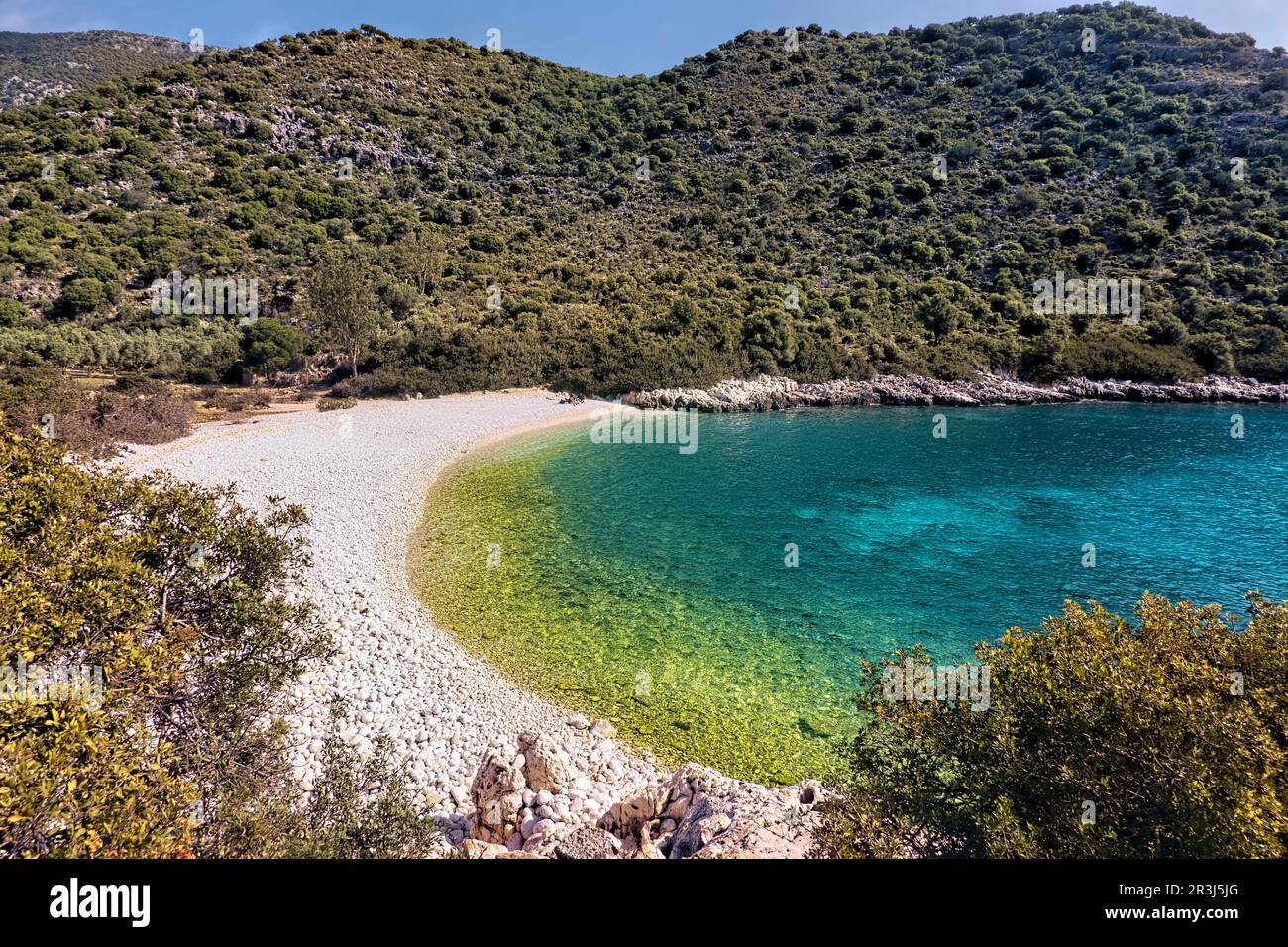 Wunderschöner, unberührter Cakil Beach auf der Lykischen Straße, Demre, Türkei Stockfoto