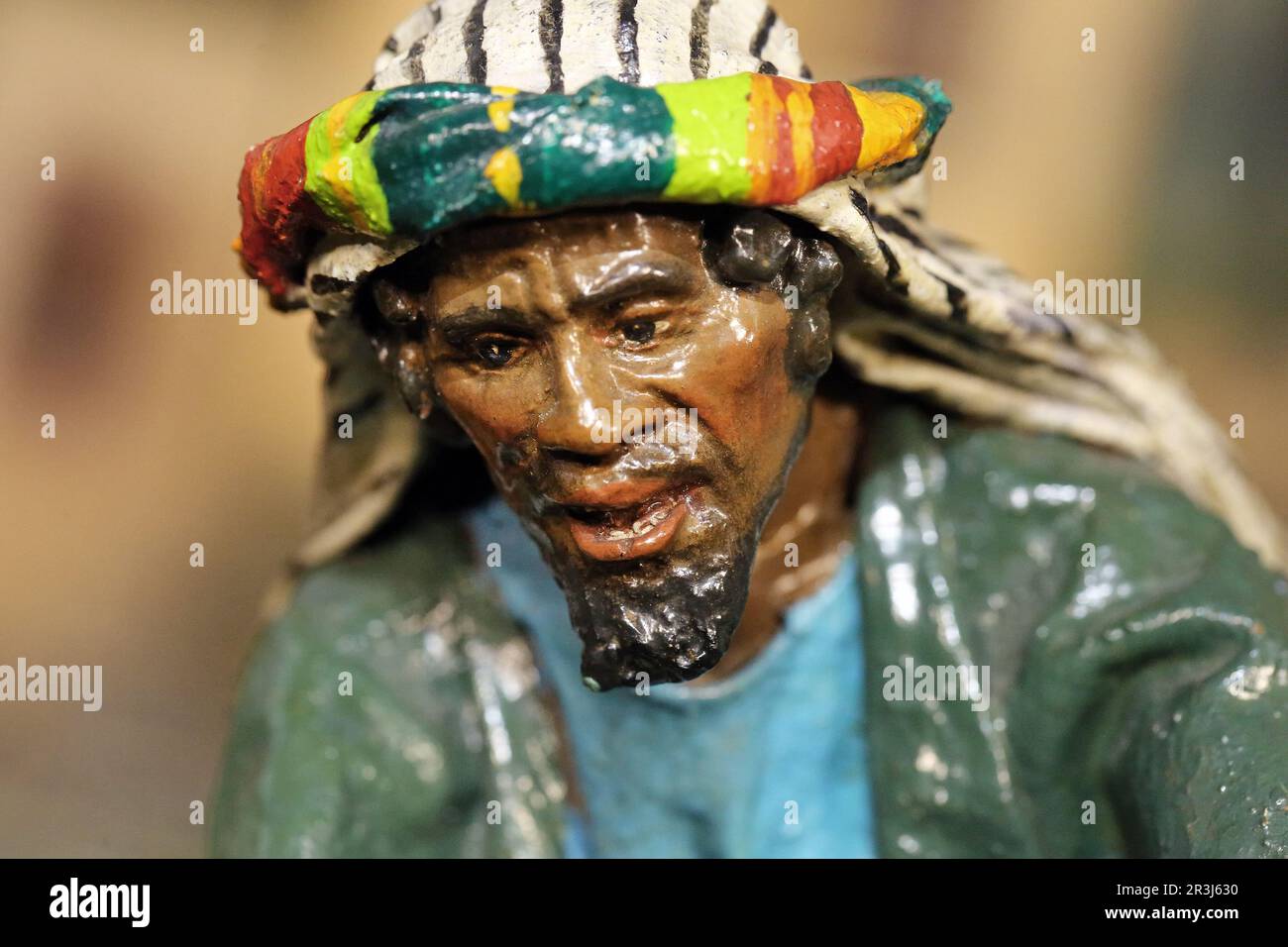 Krippenfigur, Hirte Stockfoto