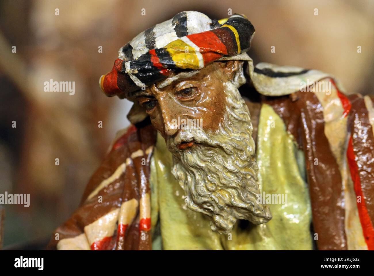 Krippenfigur, Hirte Stockfoto