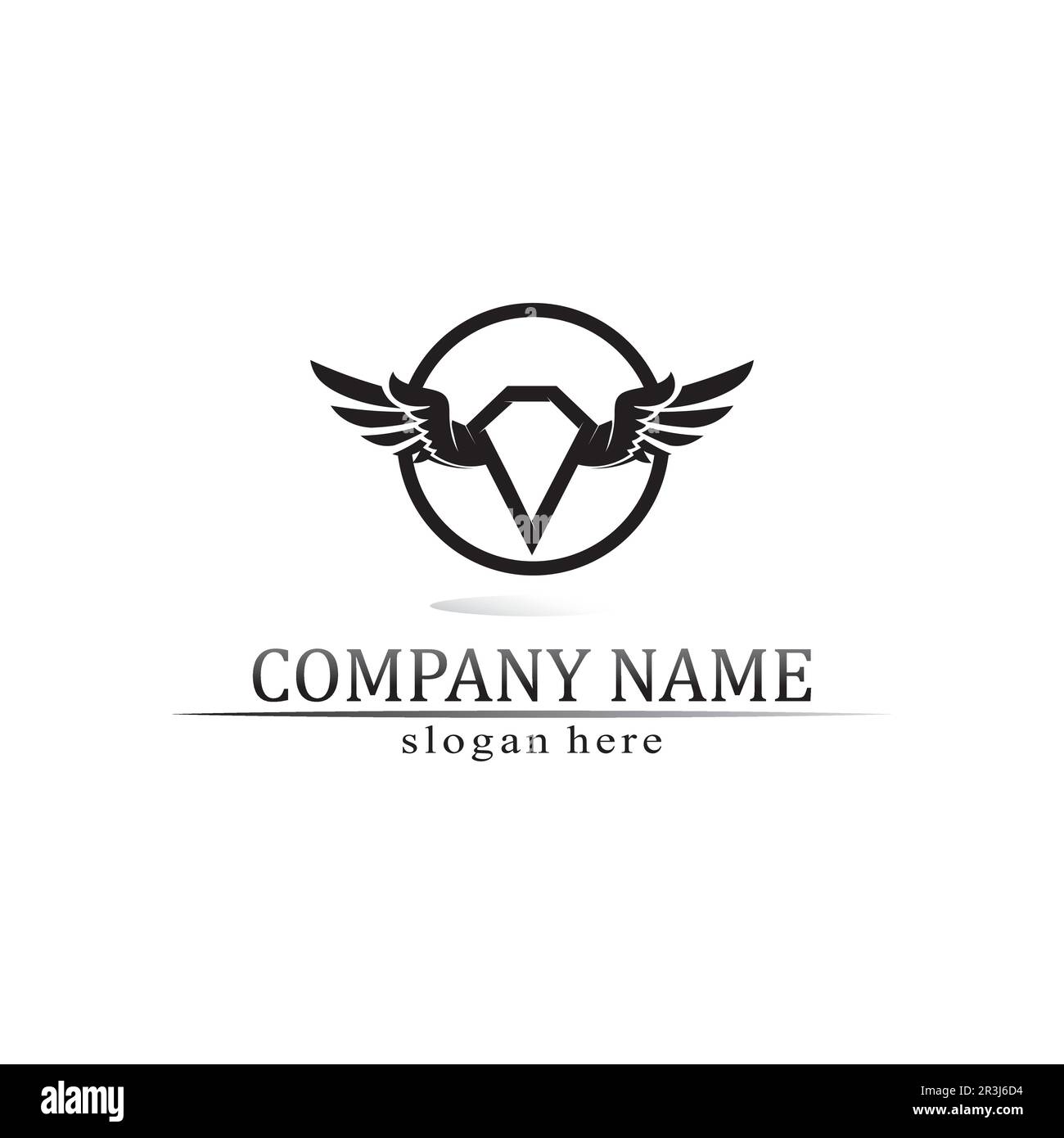 Wings Logo Business und Design Animal Wings Vector fast Bird Symbol Fly Stock Vektor