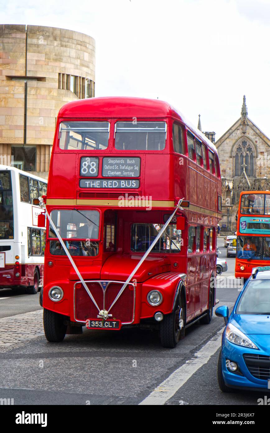 Edinburgh, Doubledecker-Bus, Schottland, Großbritannien Stockfoto