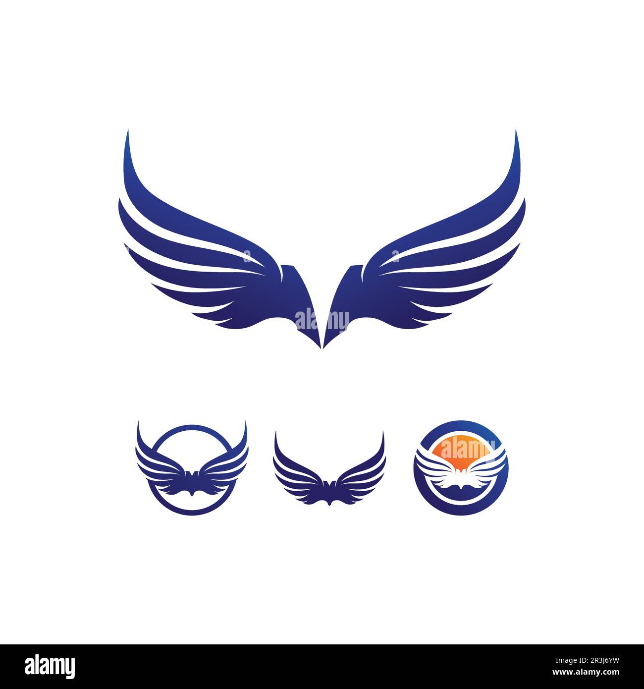 Wings Logo Business und Design Animal Wings Vector fast Bird Symbol Fly Stock Vektor