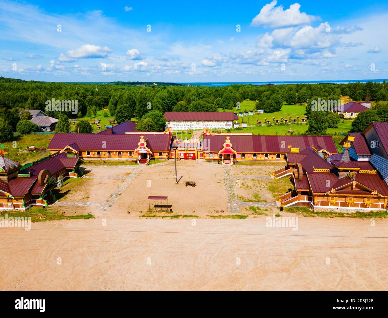 Historisches und kulturelles Zentrum Russky Park in Pereslawl Zalessky oder Pereslawl-Zalessky, Goldener Ring von Russland Stockfoto