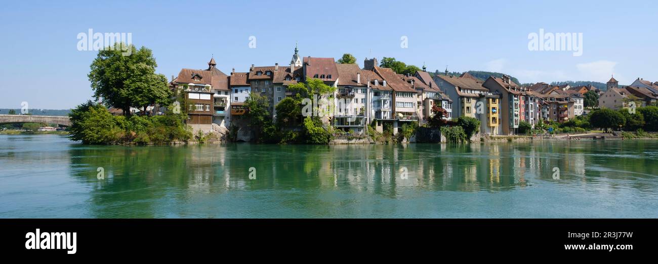 Blick auf die Stadt Laufenburg am Rhein Stockfoto