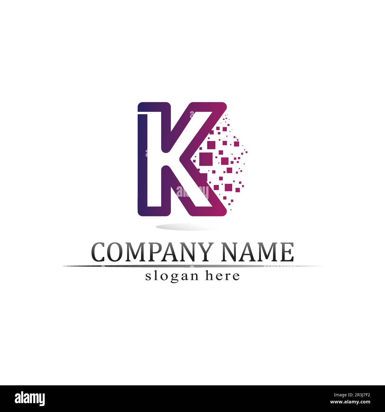 K-Logo-Design K-Letter-Schriftkonzept Business-Logo-Vektor und Design-Erstunternehmen Stock Vektor