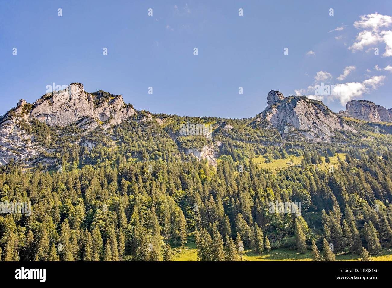 Felslandschaft im Alpengebiet um die Staubern Stockfoto