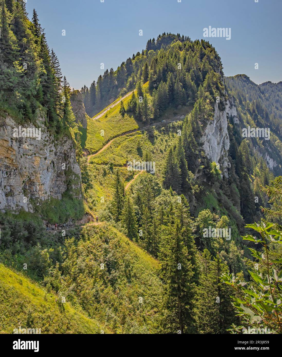 Alpiner Wanderweg, hoher Kasten in Richtung Sachsen LÃ¼cke Stockfoto