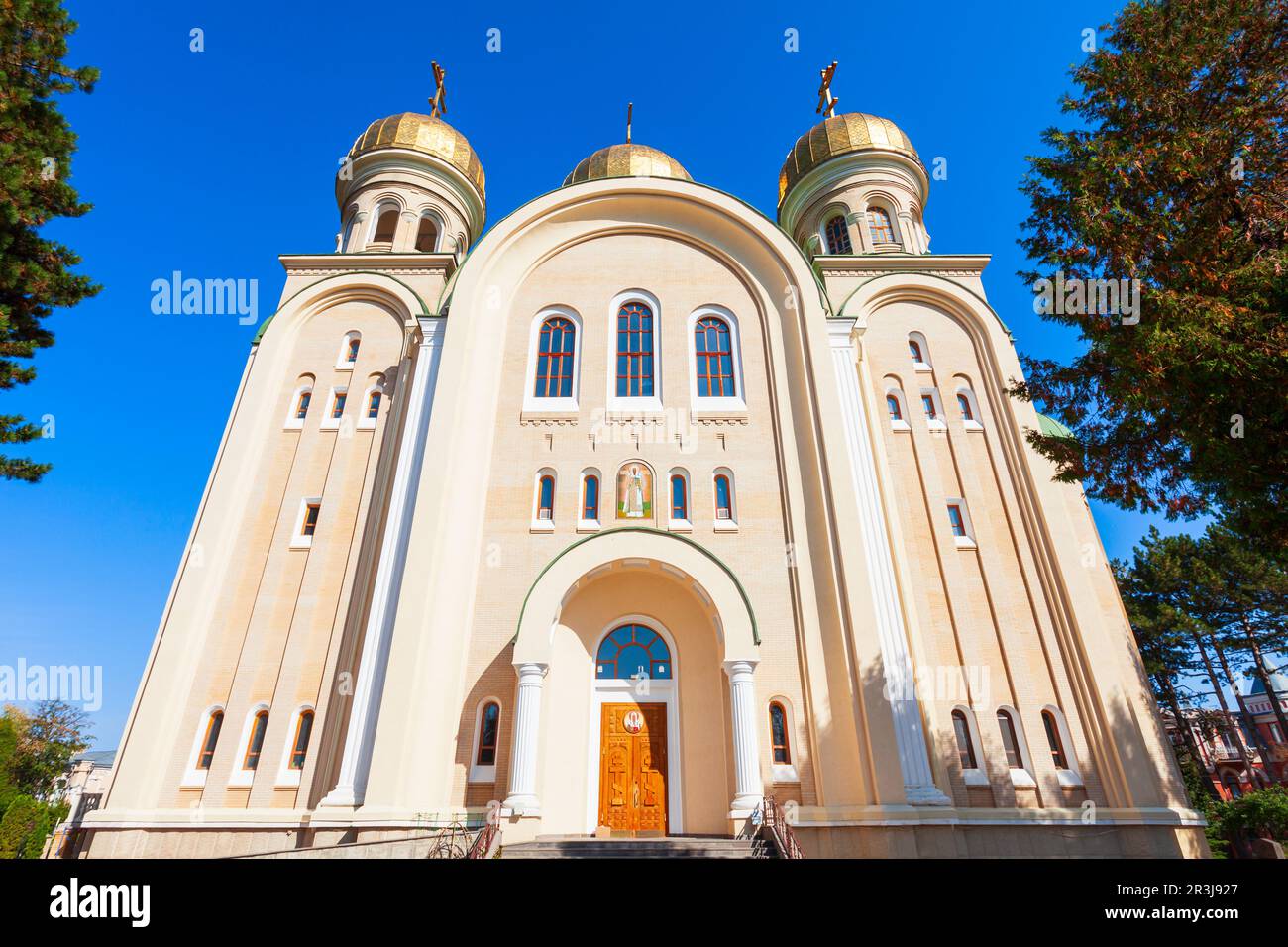 St. Nikolaus-Kathedrale ist eine der wichtigsten orthodoxen Kirche in der Zentrum von Kislowodsk Stadt in Russland Stockfoto