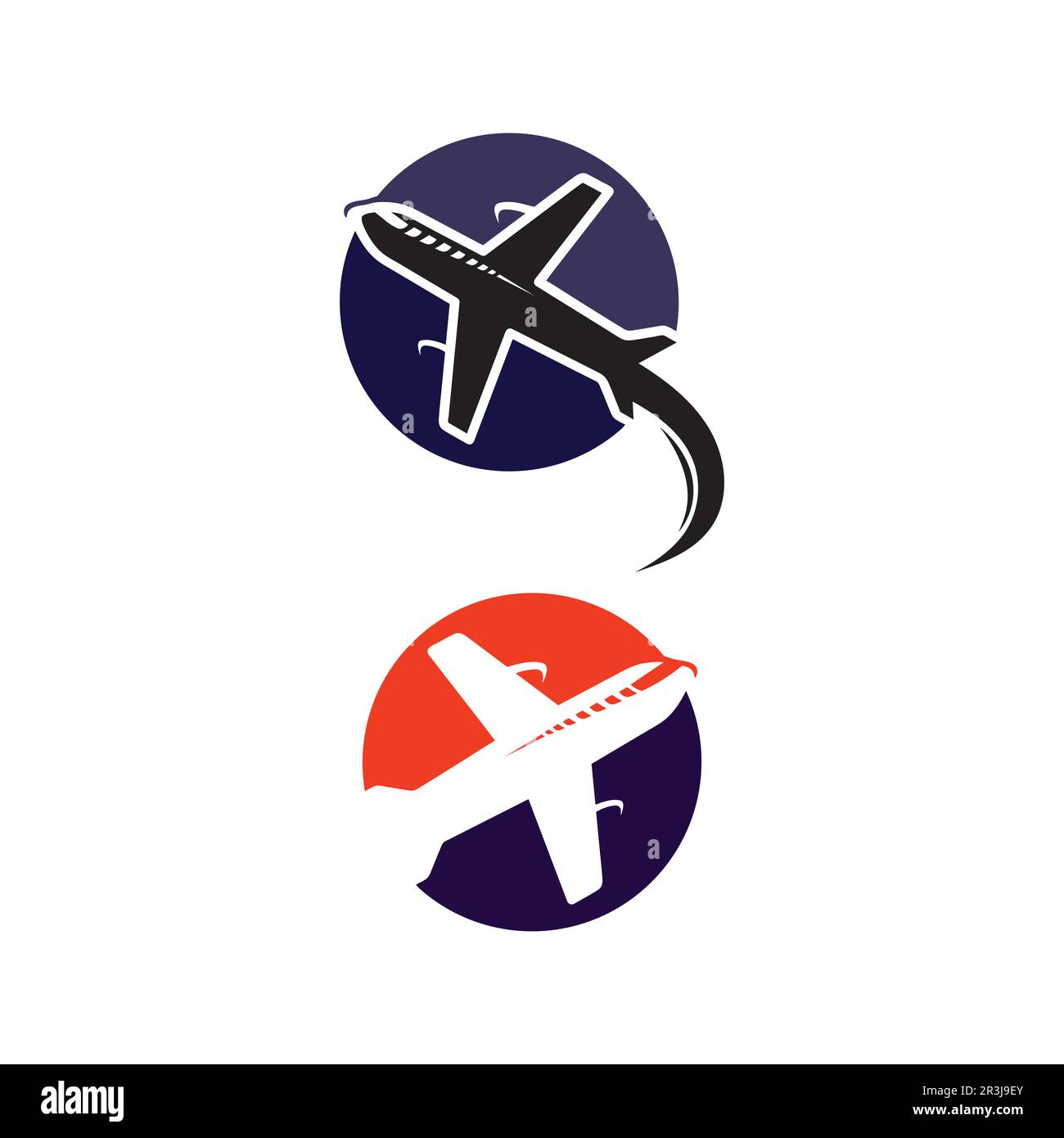 Flugzeugvektor- und Logo-Design Transport Stock Vektor