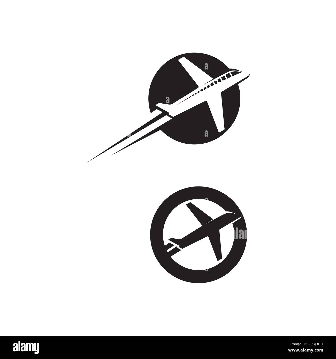 Flugzeugvektor- und Logo-Design Transport Stock Vektor