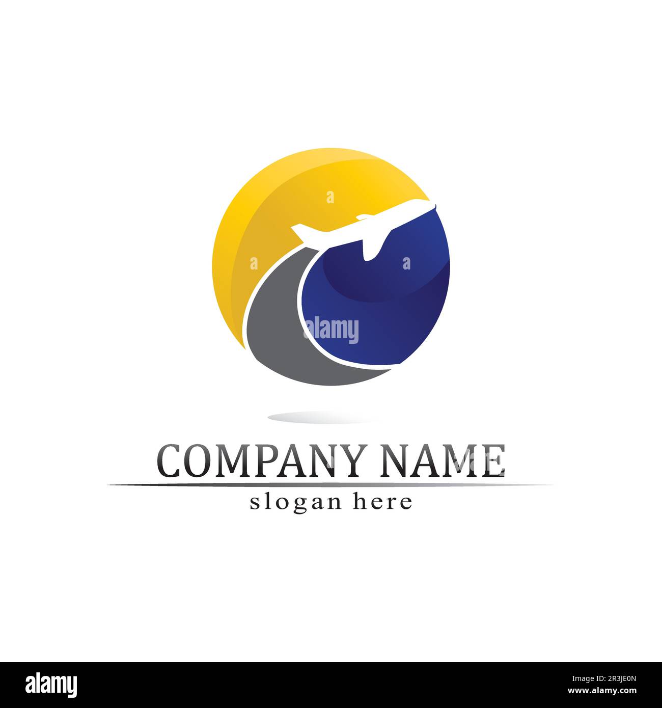 Flugzeugvektor- und Logo-Design Transport Stock Vektor