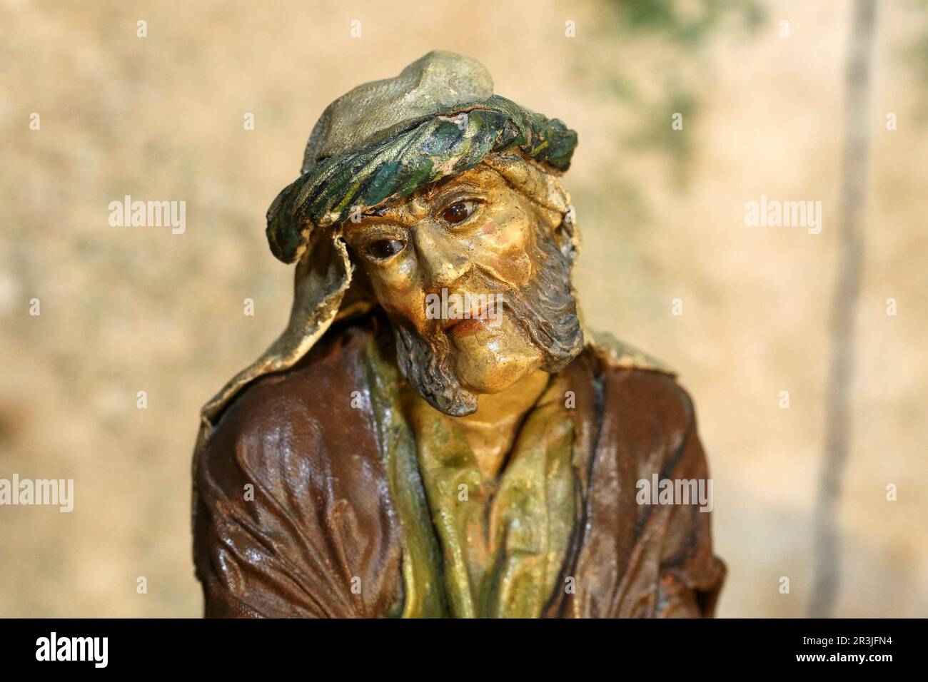 Krippenfigur, Hirte Stockfoto