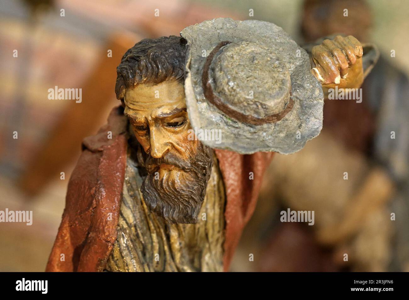 Krippenfigur, Hirte Stockfoto