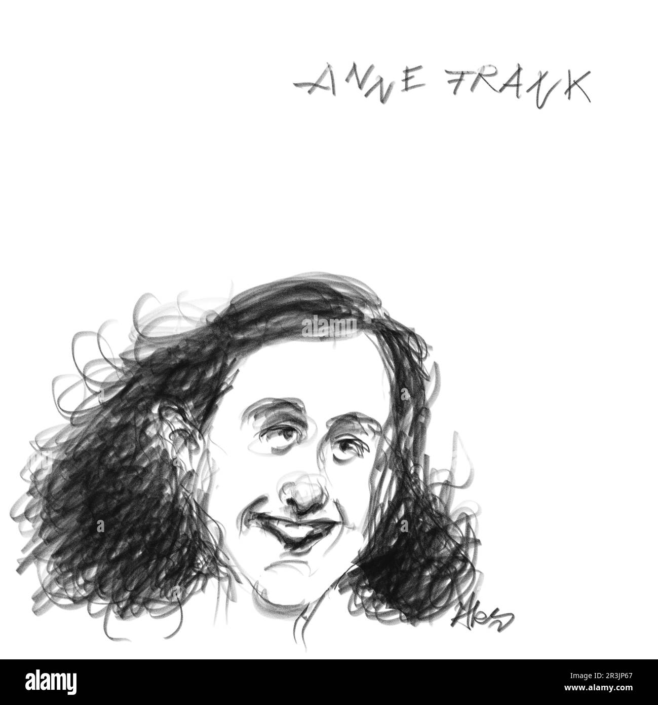 Porträt von Anne Frank Stockfoto