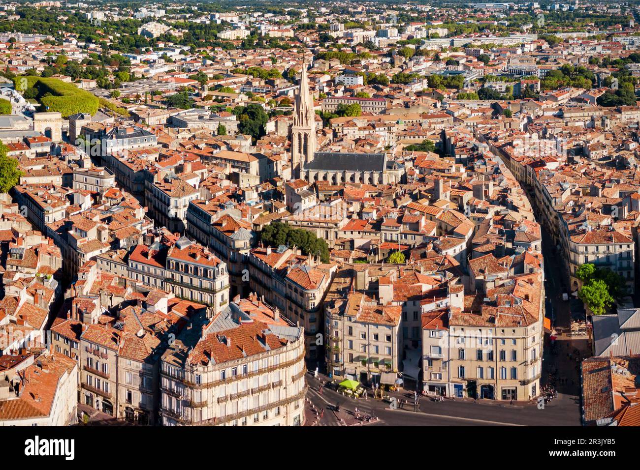 Montpellier Antenne Panoramablick. Montpellier ist die Hauptstadt des Departement Hérault in Südfrankreich. Stockfoto