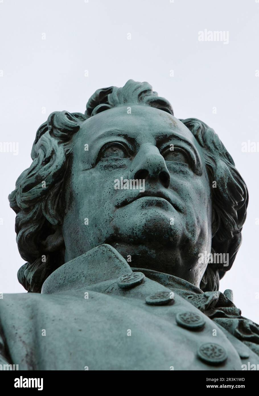Johann Wolfgang von Goethe, Doppelstatue Goethe-Schiller-Denkmal, Weimar, Thüringen, Deutschland Stockfoto
