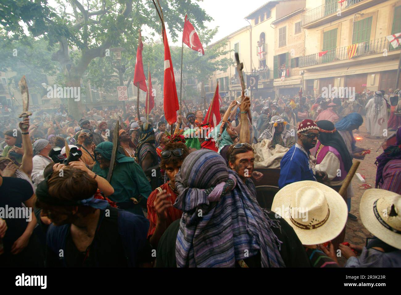 Moros y Cristianos, "Es Firó". Soller.Sierra de Tramuntana.Mallorca.Baleares.España. Stockfoto