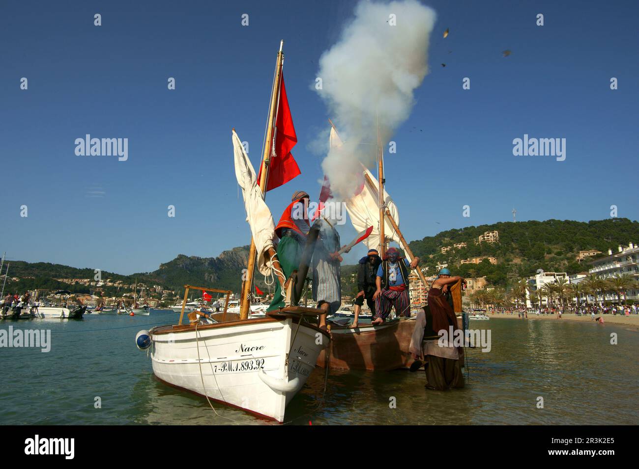 Moros y Cristianos, "Es Firó". Soller.Sierra de Tramuntana.Mallorca.Baleares.España. Stockfoto