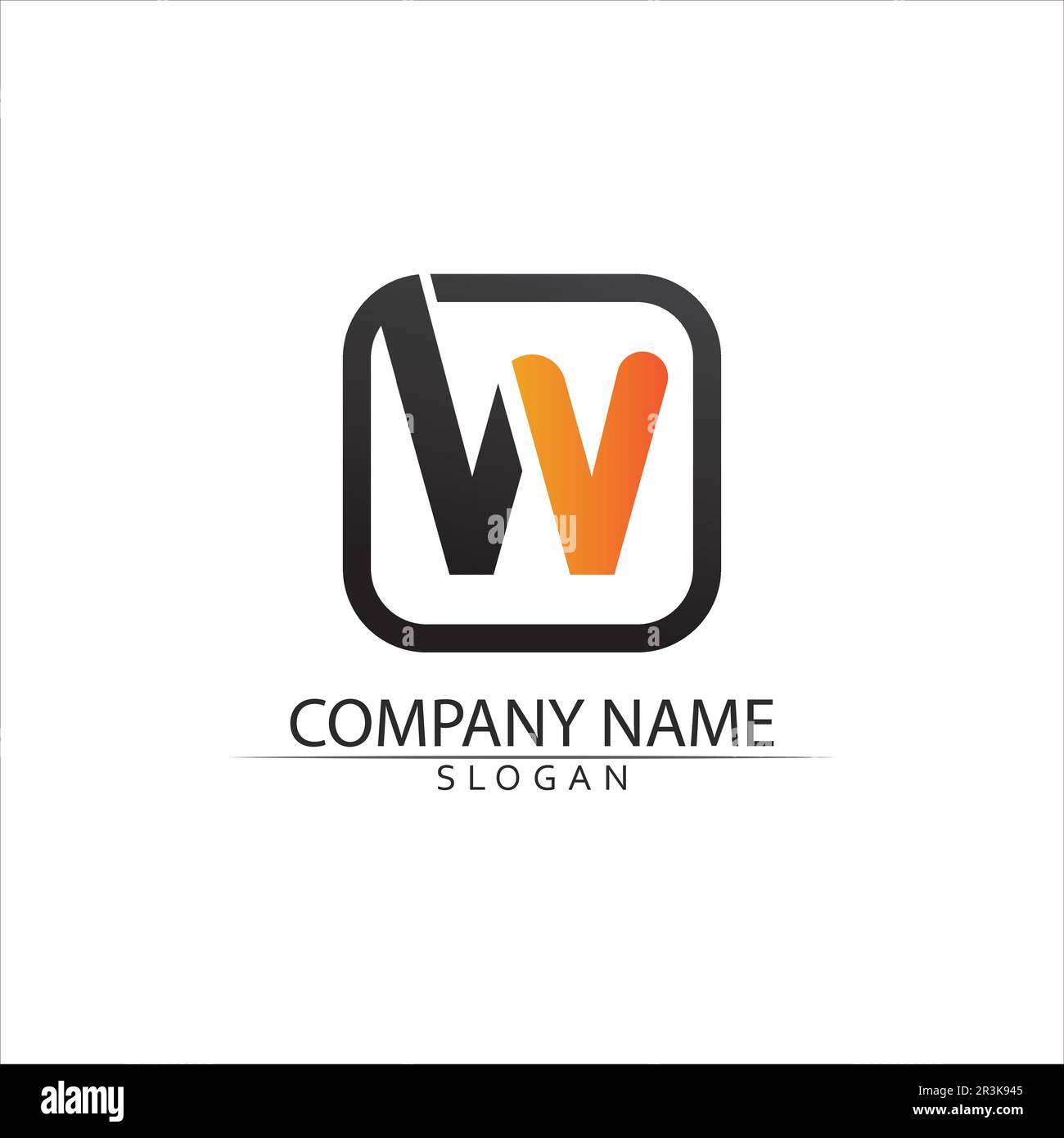 W Schreiben Logo Template Vector Illustration Design Stock Vektor