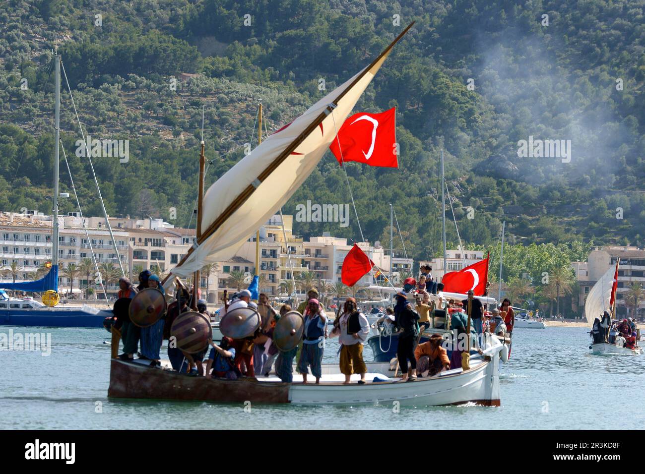 Moros y Cristianos, "Es Firó". Soller.Sierra de Tramuntana.Mallorca.Baleares.España. Stockfoto