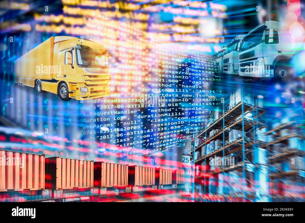 Digitale Logistik in der Spedition durch automatisierten Transport Stockfoto