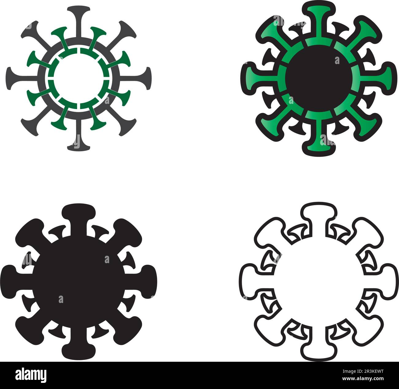 Virus Corona Virus Vector und Maske Design Logo Virus Vector und Design Symbol Symbol Stock Vektor