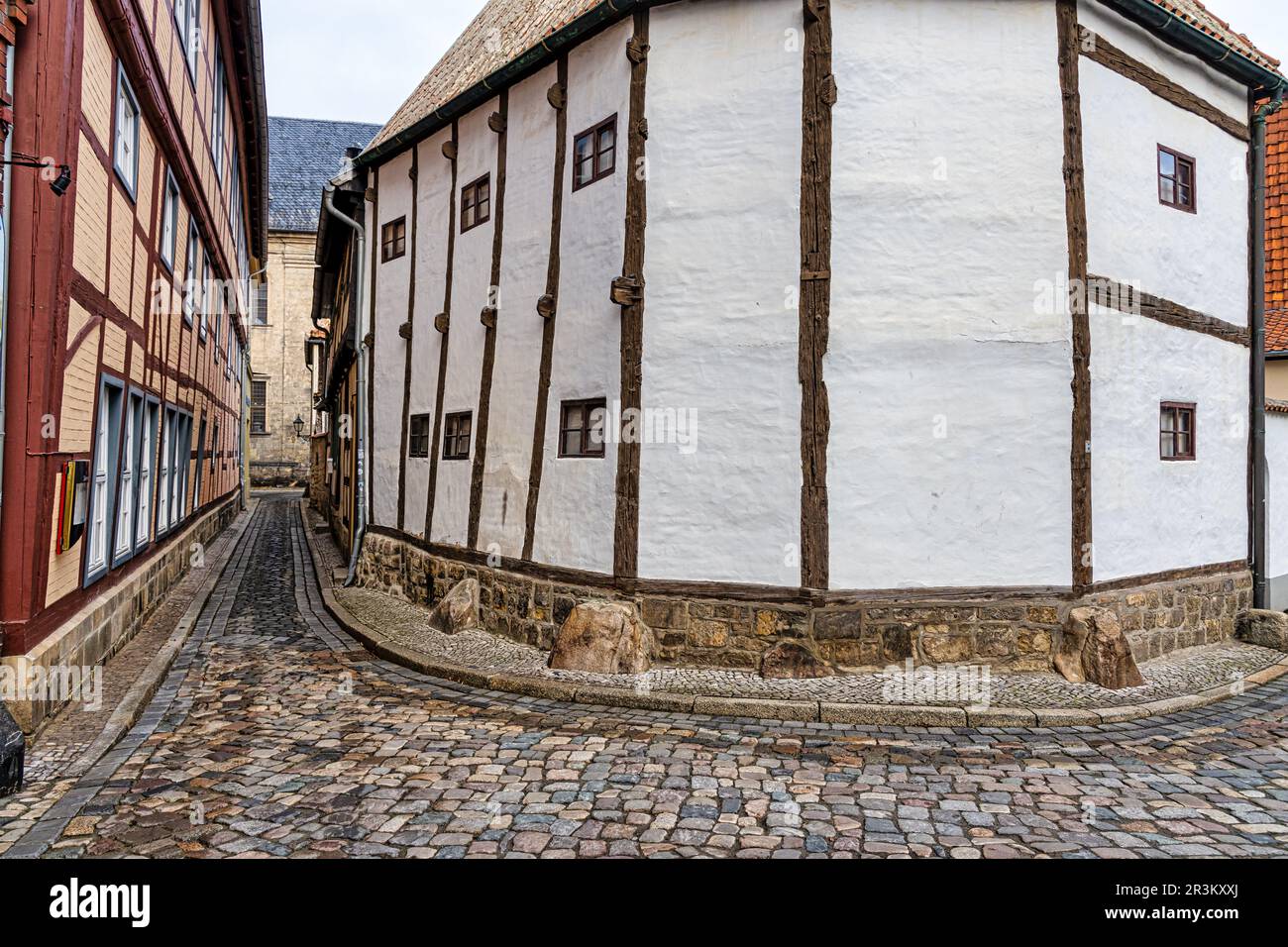 Bilder aus der historischen Fachwerkstadt Quedlinburg Harz Stockfoto