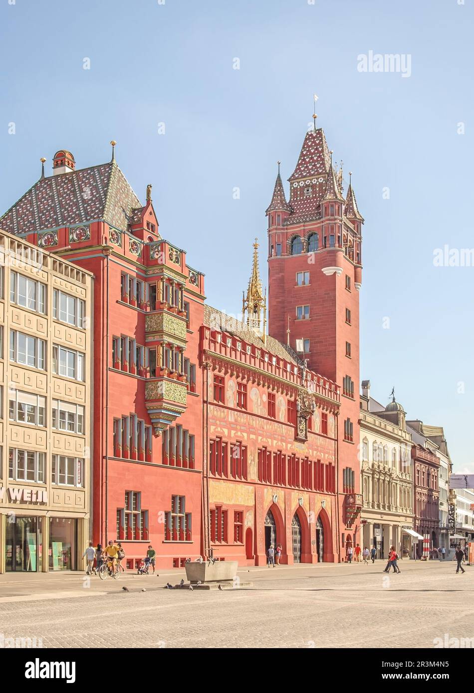 Basler Rathaus, Kanton Basel, Schweiz Stockfoto