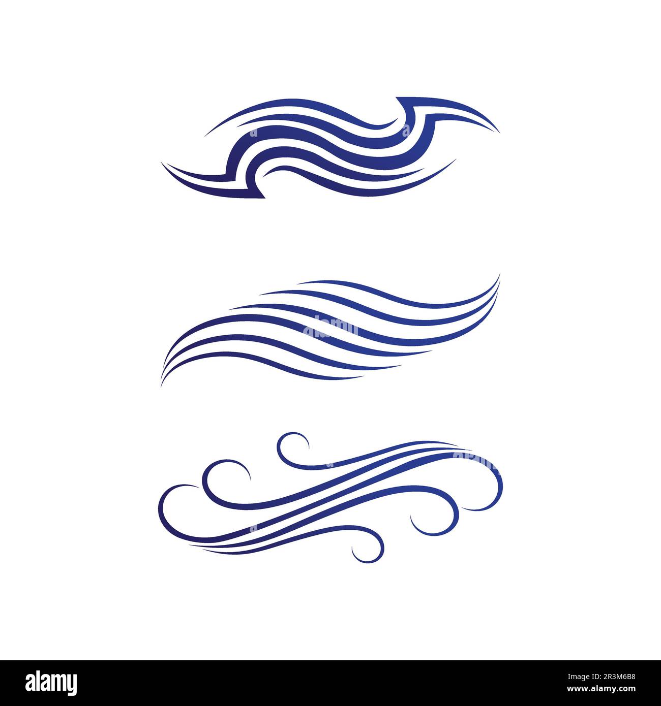 Wasserwellensymbol Vektordarstellung blaues Logo Stock Vektor