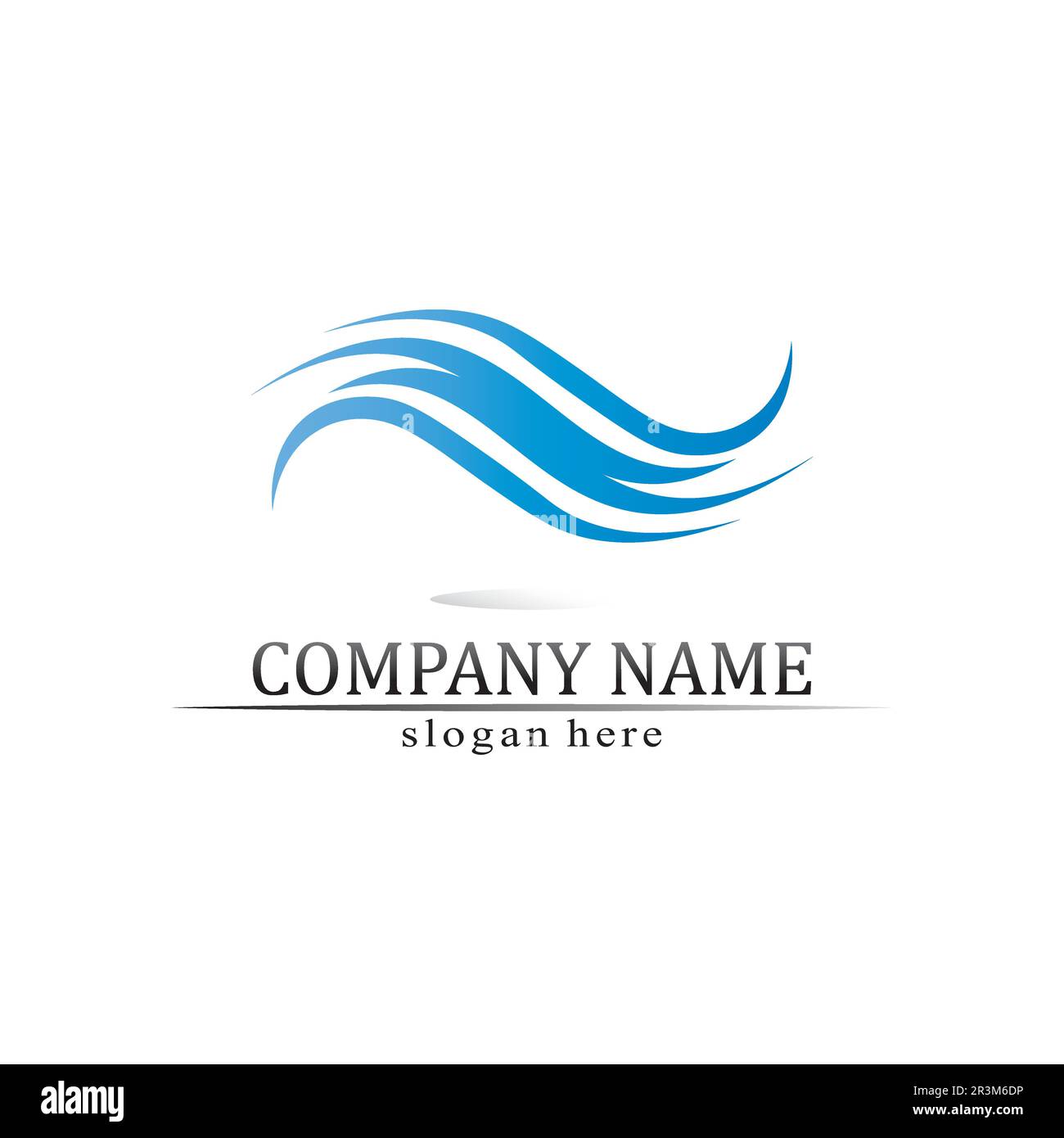 Wasserwellensymbol Vektordarstellung blaues Logo Stock Vektor