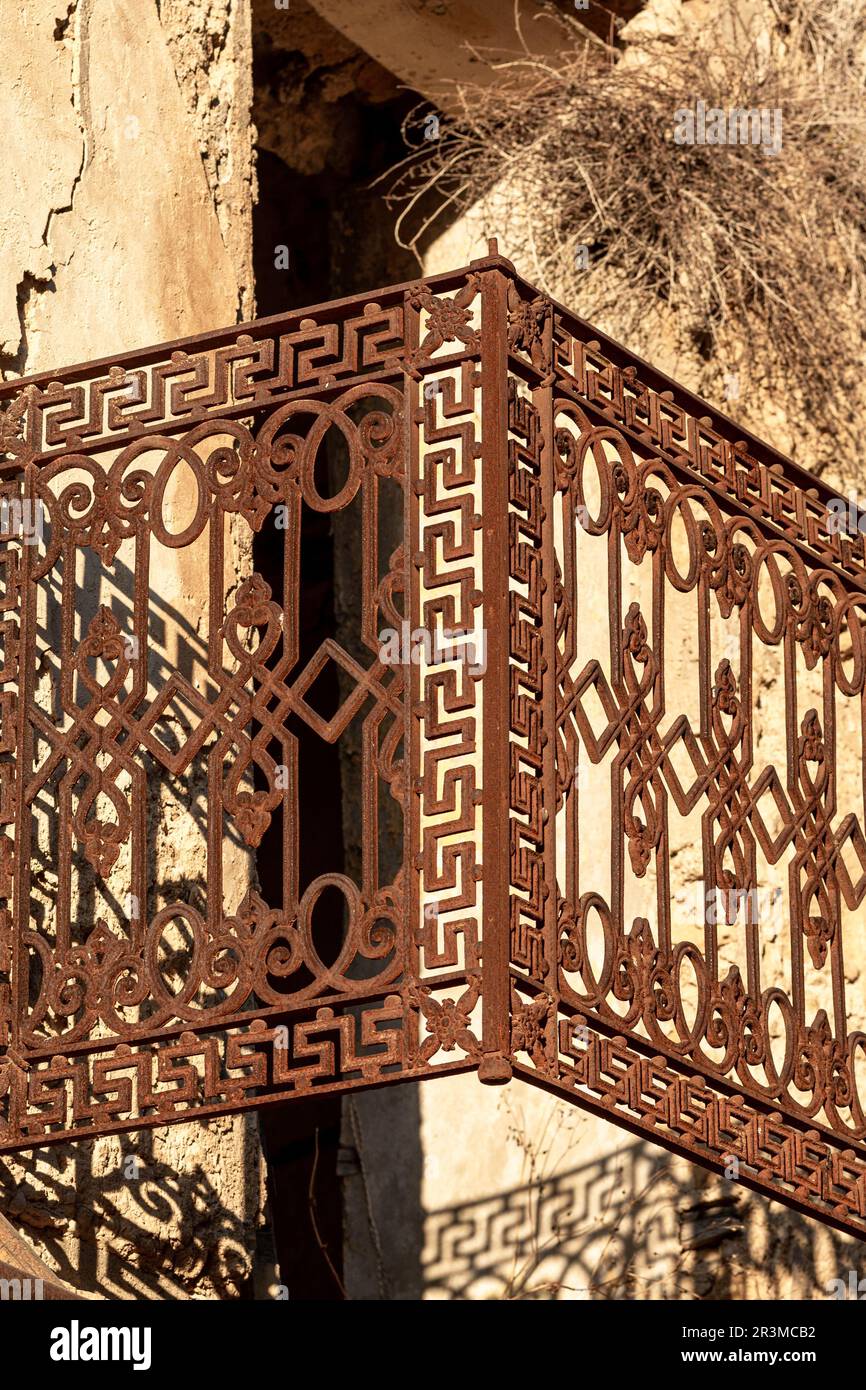 Die Ruinen des alten, ehemaligen Dorfes Poggioreale in Sizilien Stockfoto