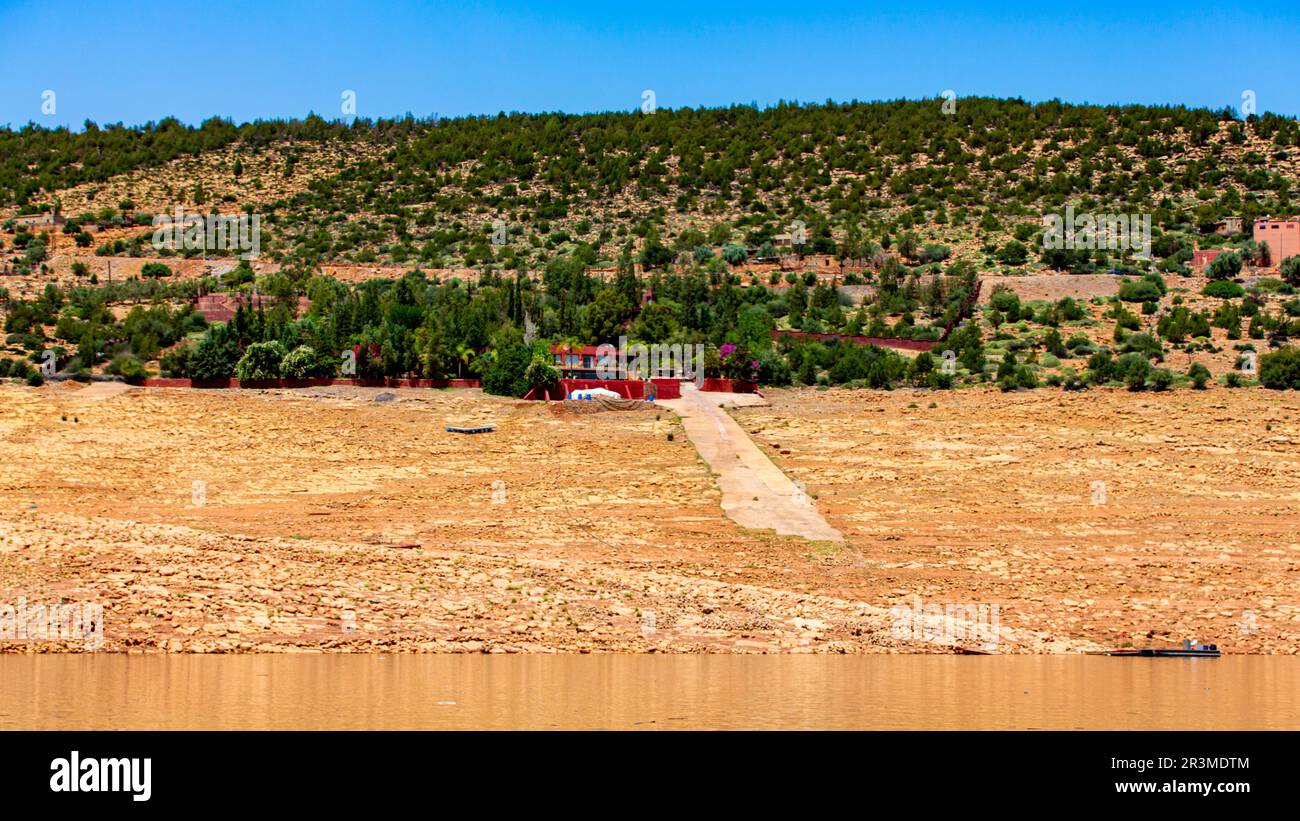 Wunderschöne Landschaft des Staudamms bin El Ouidane in der Region Benimellal in Marokko Stockfoto