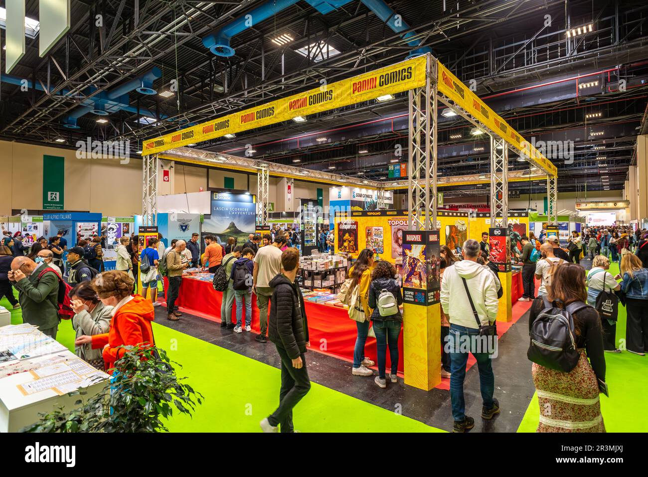 Turin, Italien - 22. Mai 2023: Verleger des Stand of Panini Comics auf der Turin International Book Fair 35. Stockfoto