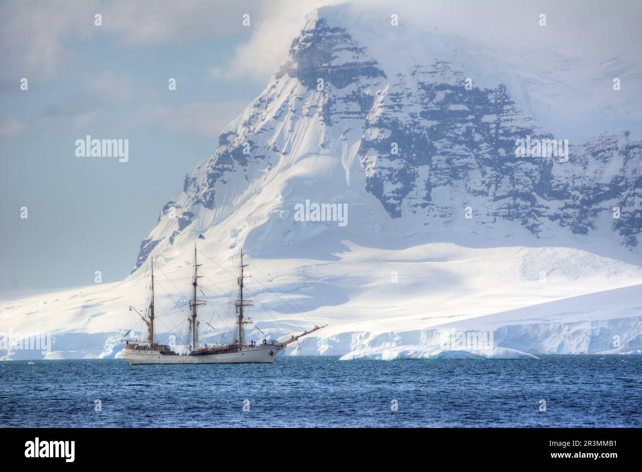 Segeln mit Bark Europa auf einer Antarktis-Kreuzfahrt Stockfoto