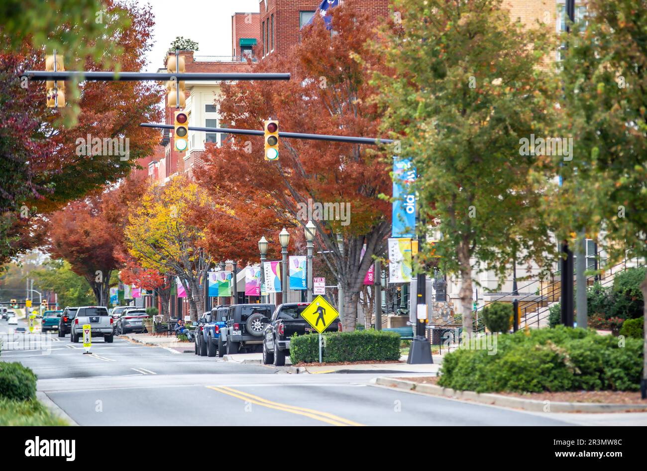 Rock Hill South carolina Downtown Herbstsaison Stockfoto