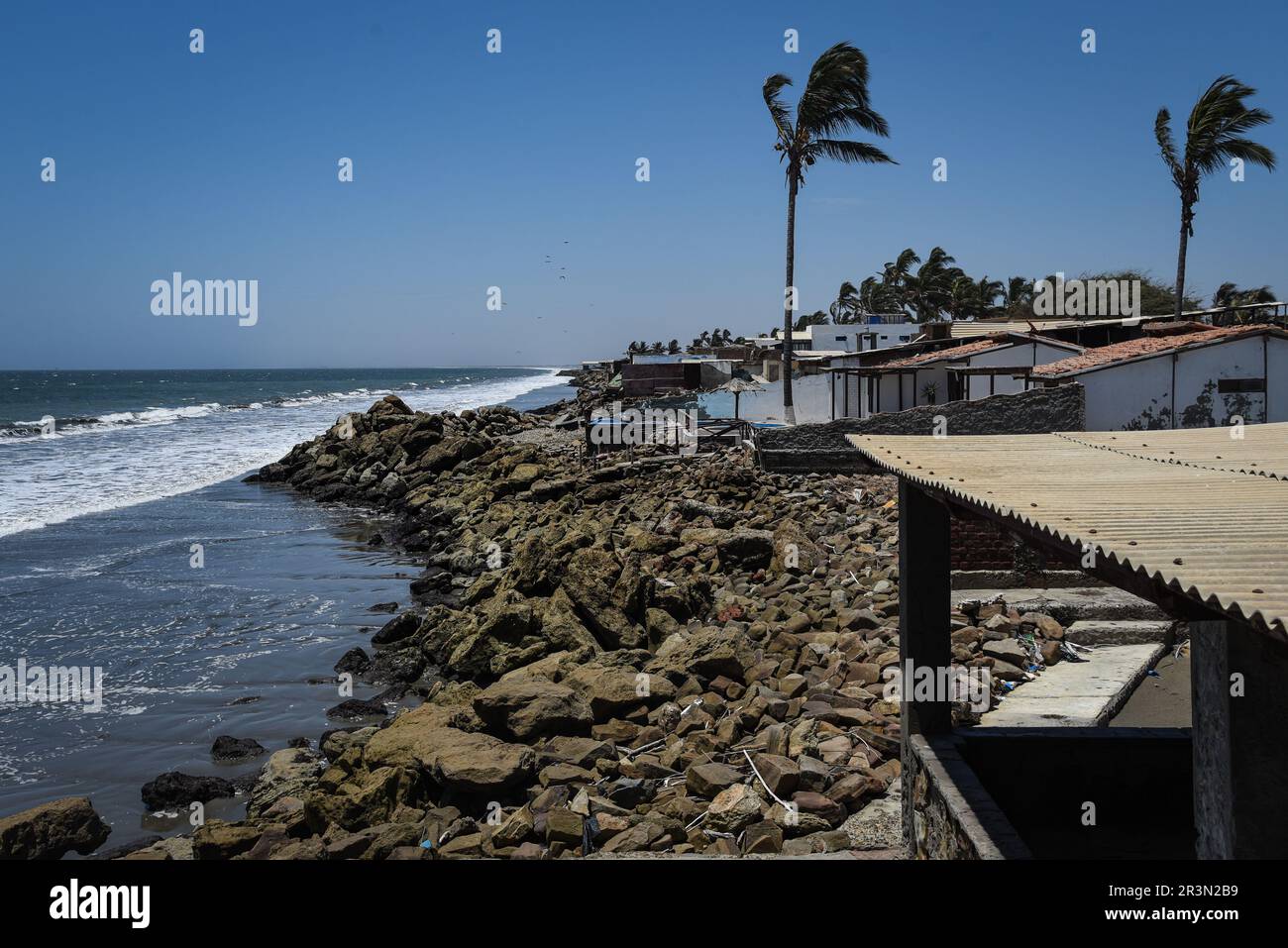 Nicolas Remene / Le Pictorium - El Nino Phänomen an der Nordküste Perus - 28/10/2018 - Peru / Piura / Colan - Paita - die Häuser von La Stockfoto